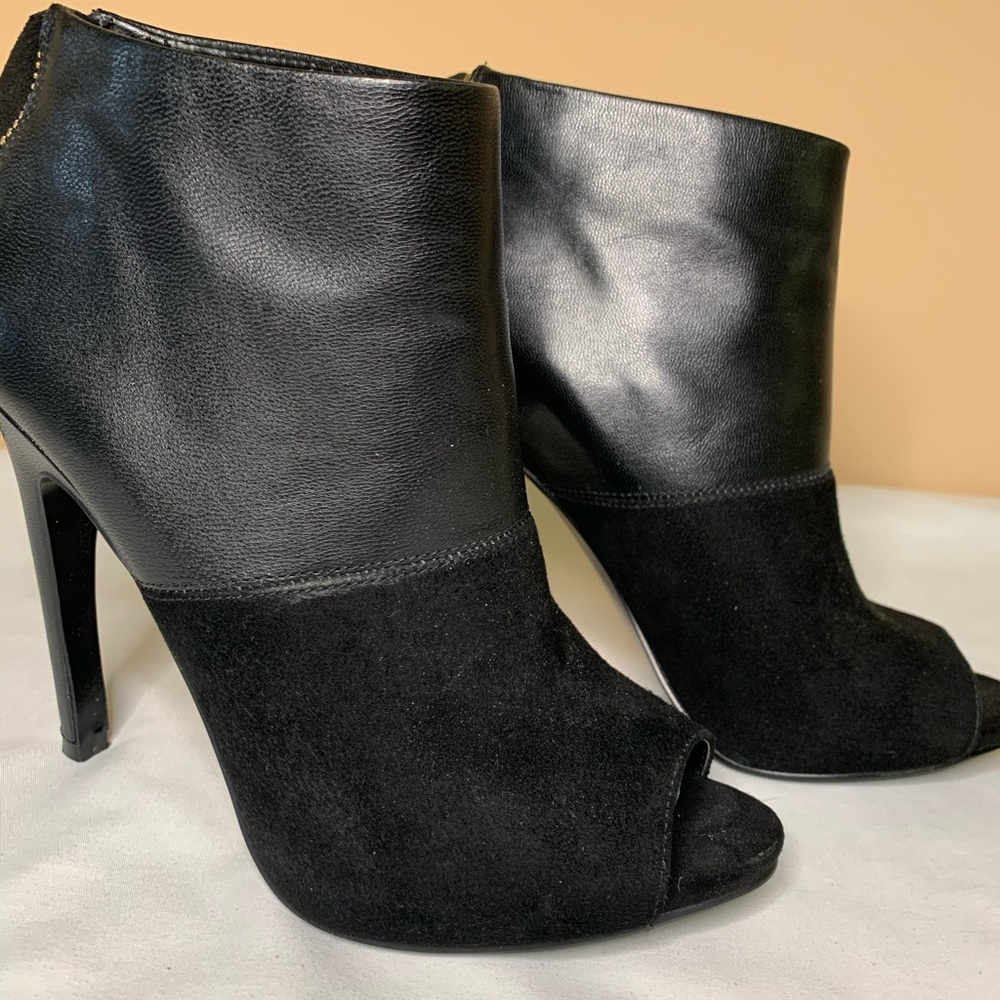 Nine West Leather/Suede Open Toe Booties